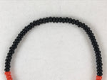 Japanese Buddhist Prayer Bracelet Vtg Rosary Kikoji Temple Black Orange JZ137