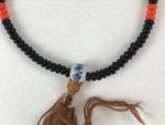 Japanese Buddhist Prayer Bracelet Vtg Rosary Kikoji Temple Black Orange JZ137