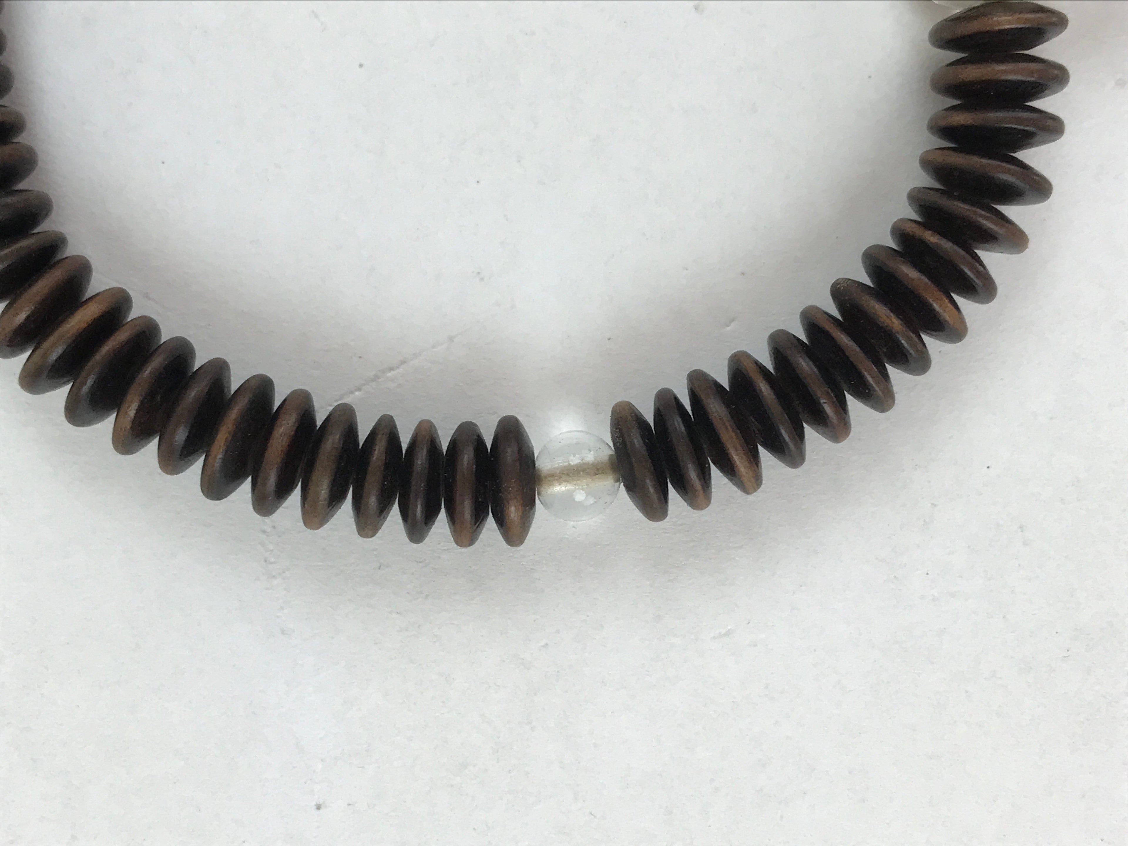 Japanese Buddhist Prayer Juzu Bracelet Vtg Rosary Flat Beads Dark Brown JZ128