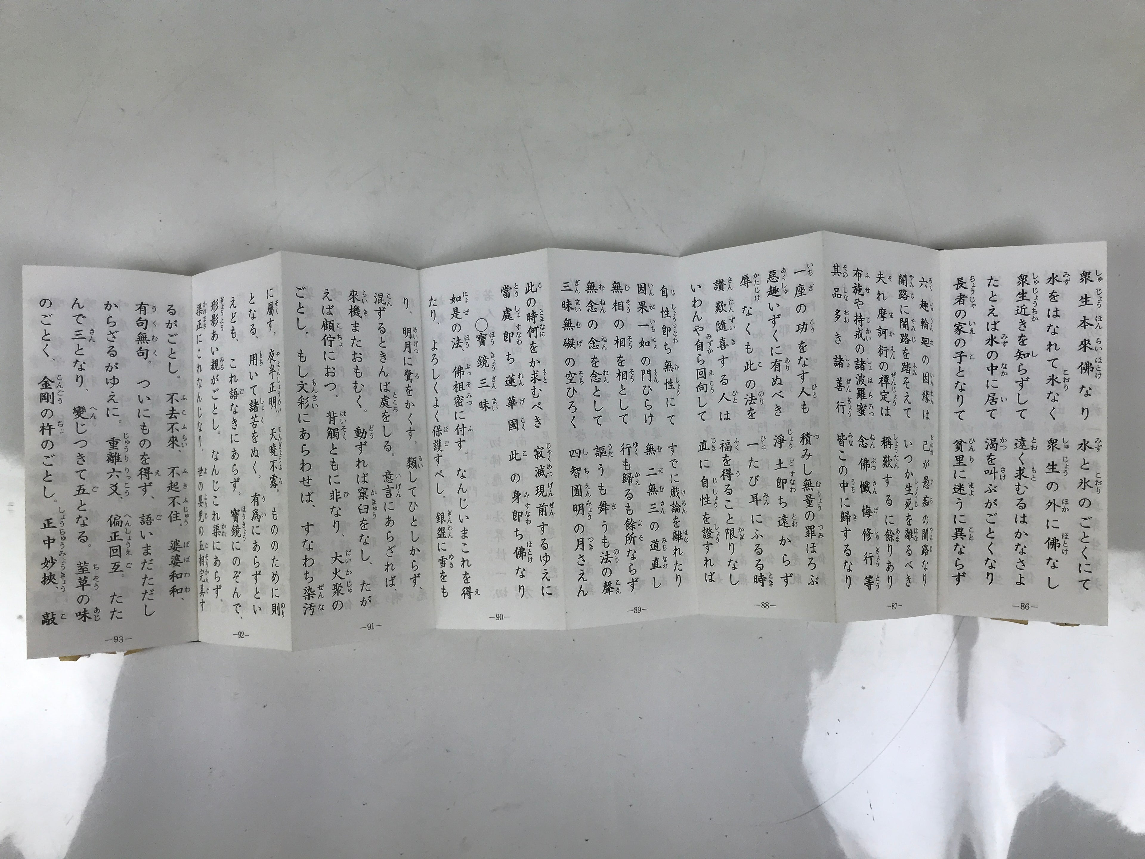Japanese Buddhist Sutra Accordion Book Vtg Linji School Zen Practice Texts BA687