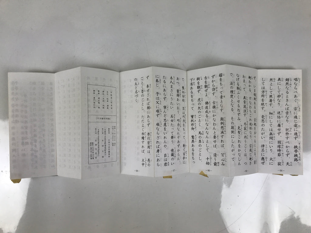Japanese Buddhist Sutra Accordion Book Vtg Linji School Zen Practice Texts BA687