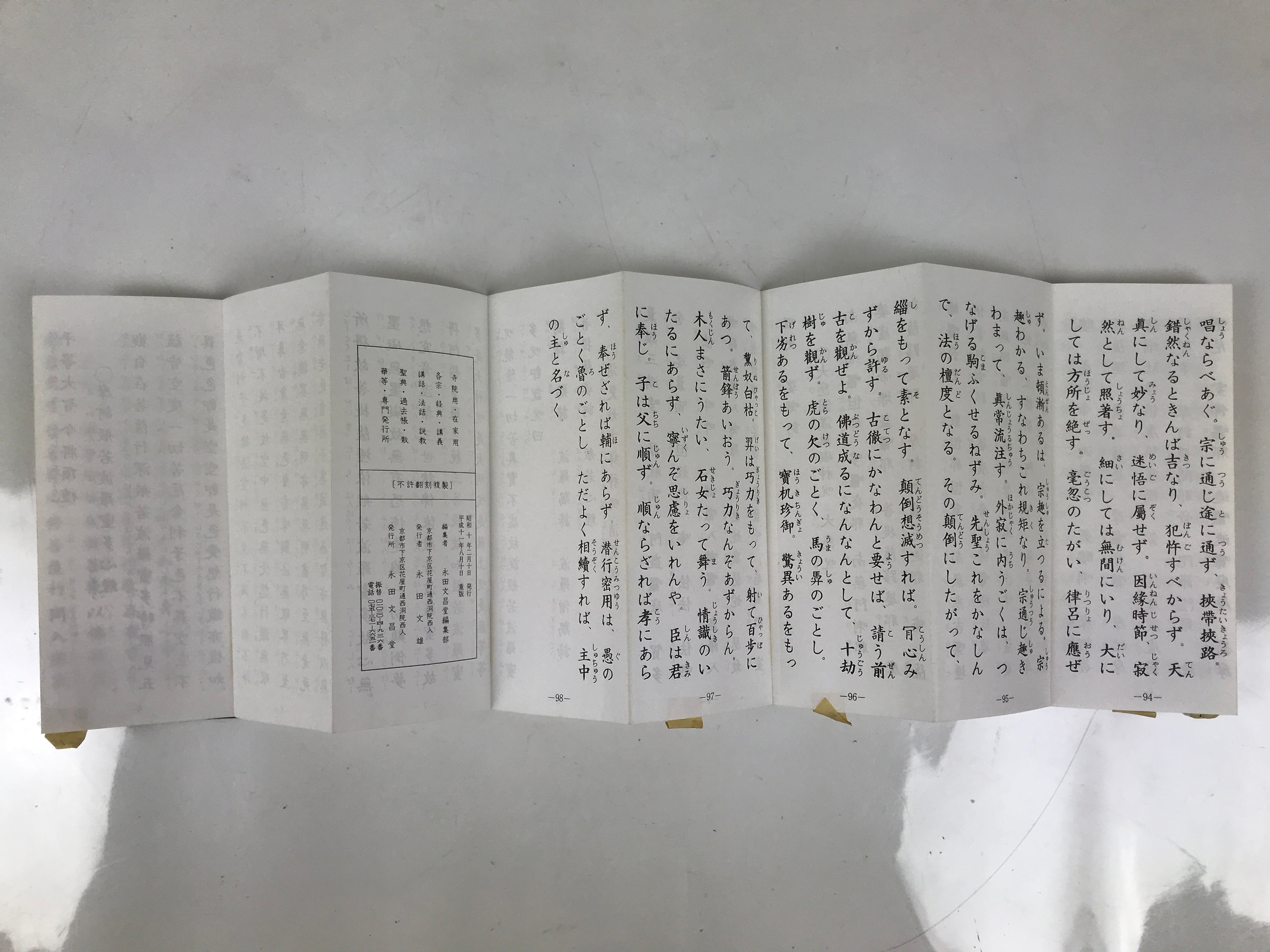 Japanese Buddhist Sutra Accordion Book Vtg Linji School Zen Practice Texts BA687