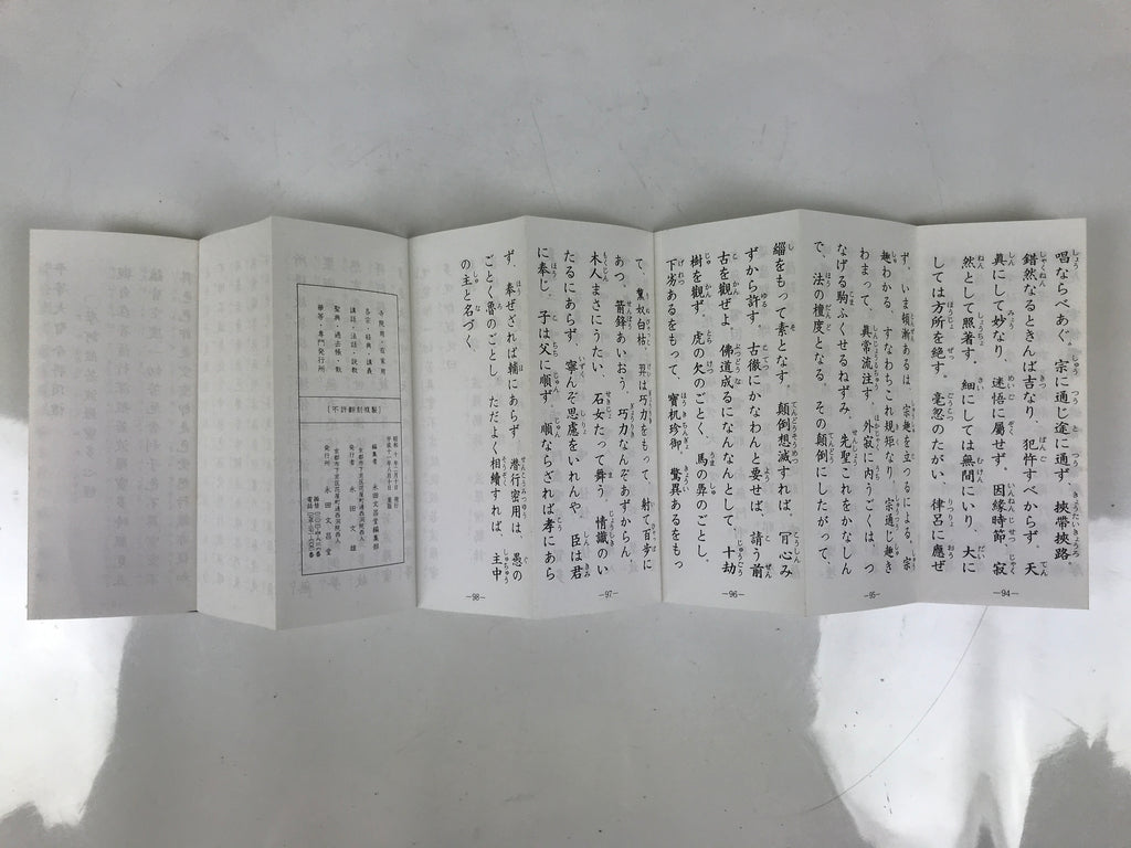 Japanese Buddhist Sutra Accordion Book Vtg Linji School Zen Practice Texts BA688