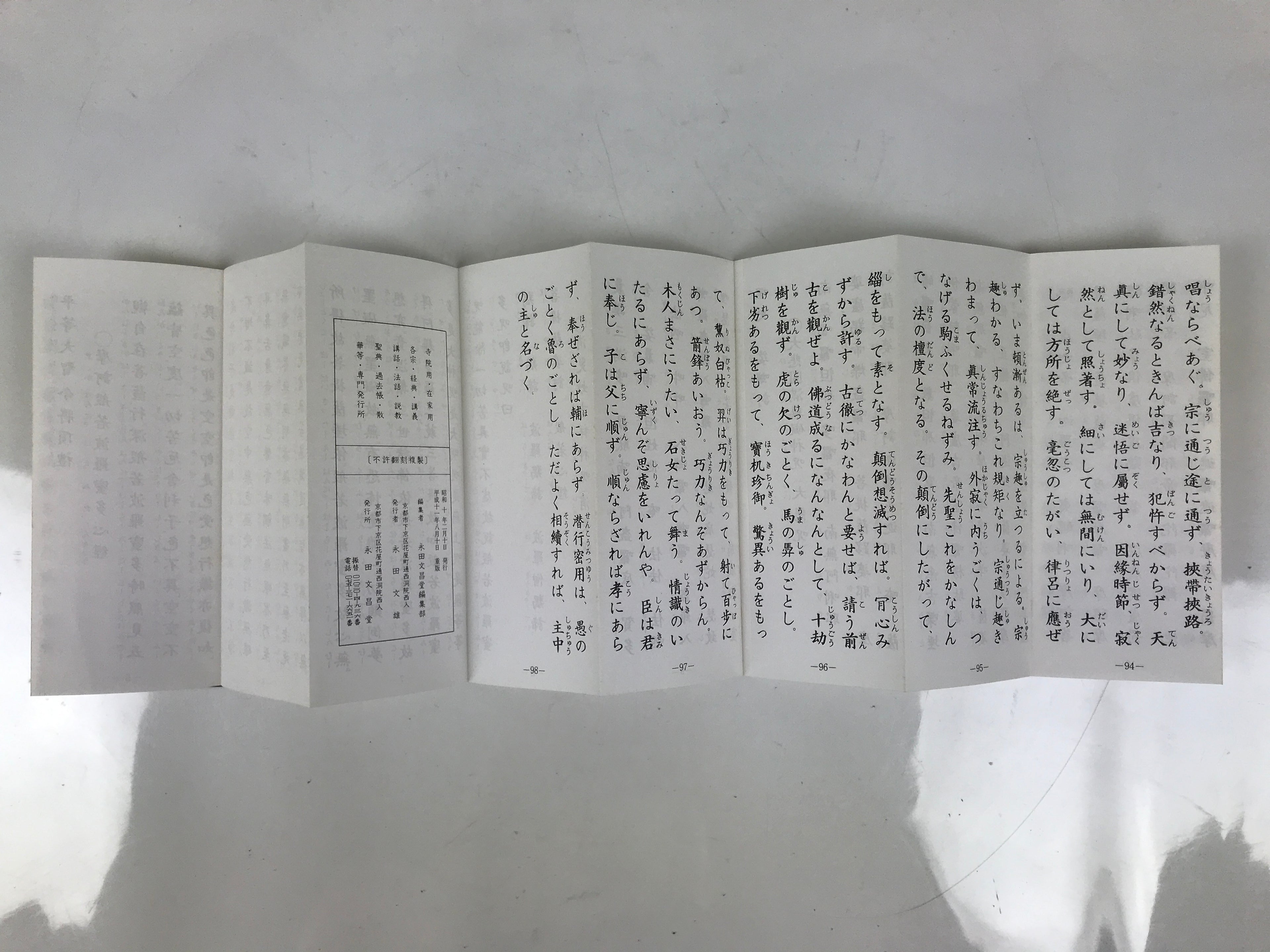 Japanese Buddhist Sutra Accordion Book Vtg Linji School Zen Practice Texts BA688
