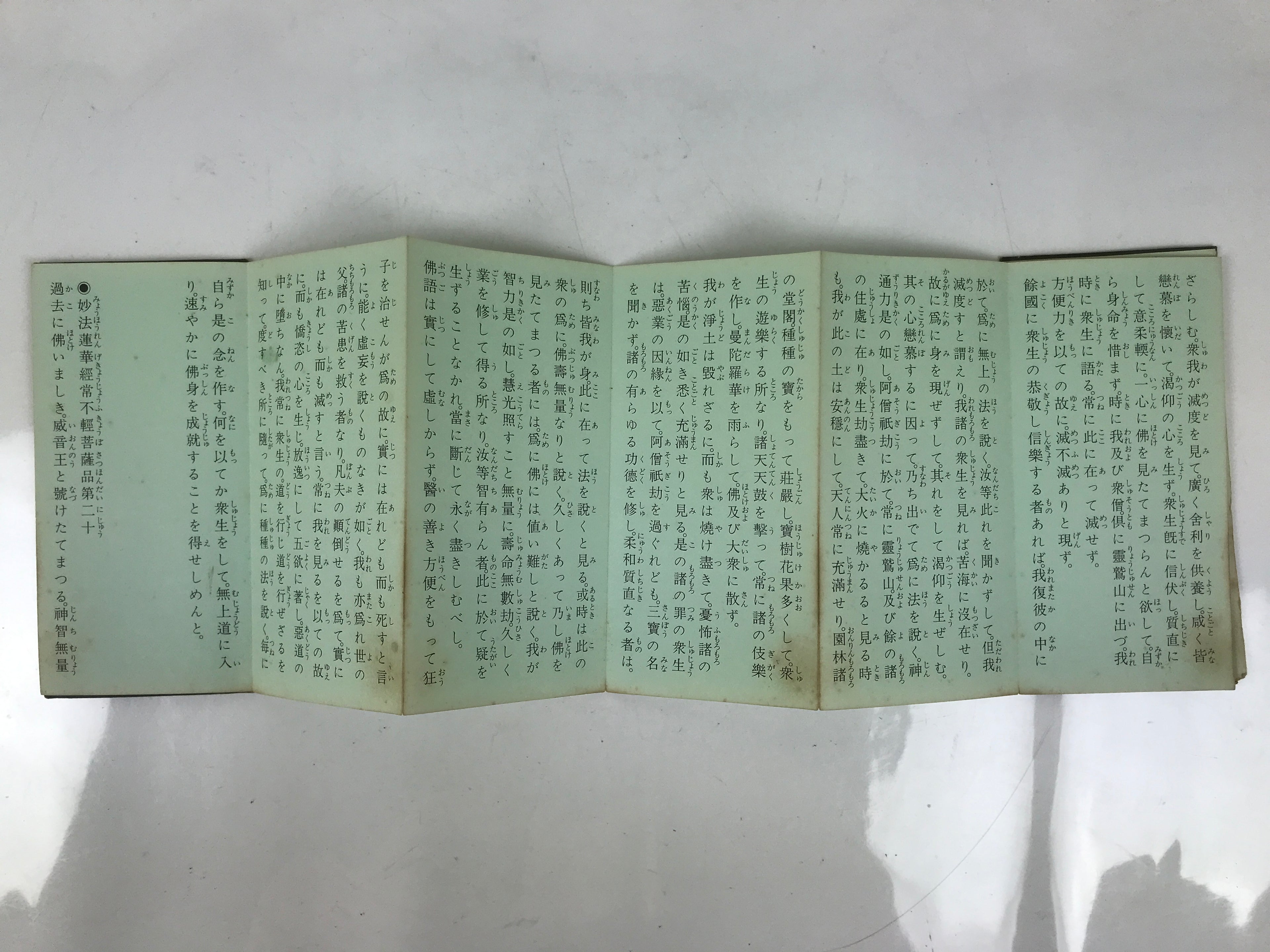 Japanese Buddhist Sutra Accordion Book Vtg Namu Myoho Renge Lotus Sutra BA685