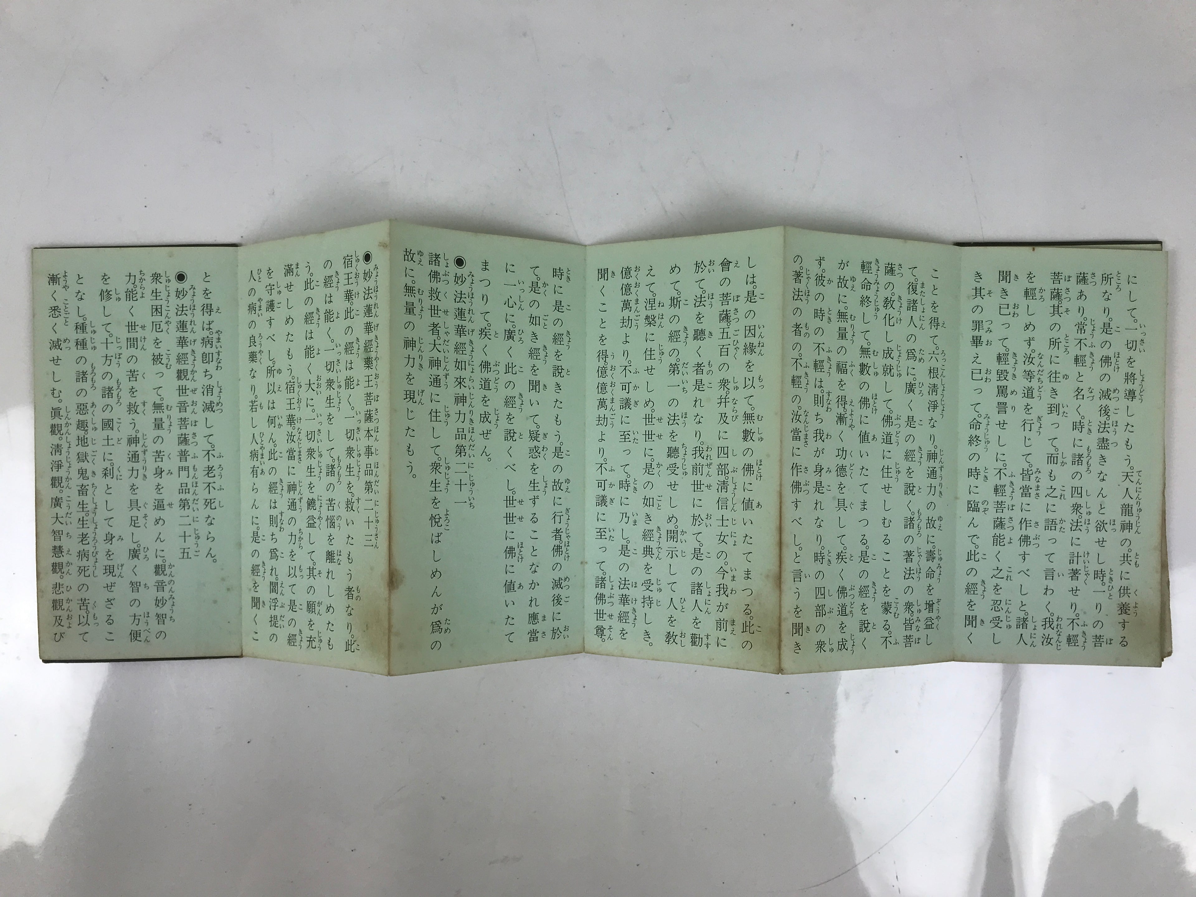 Japanese Buddhist Sutra Accordion Book Vtg Namu Myoho Renge Lotus Sutra BA685