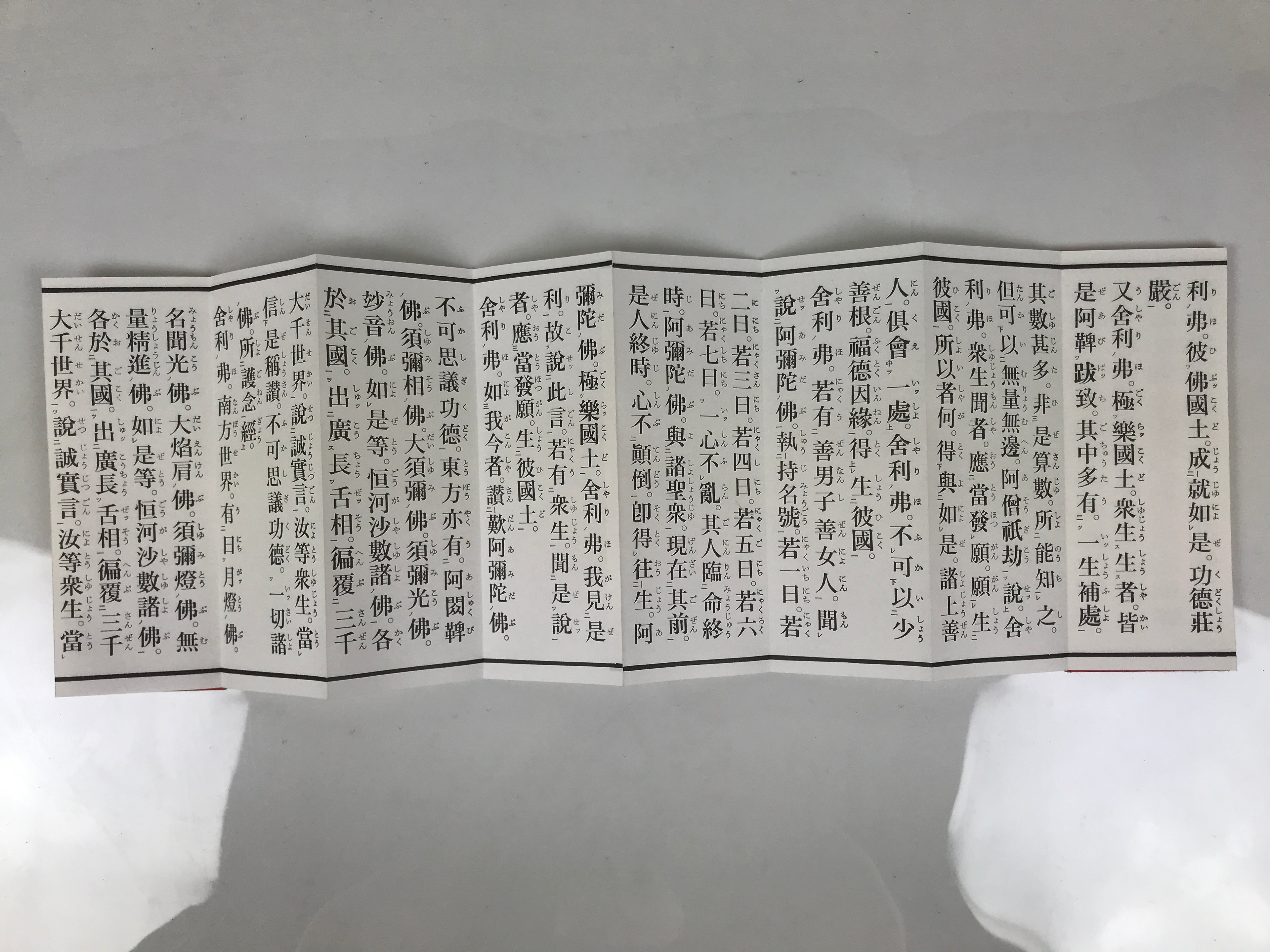 Japanese Buddhist Sutra Book Vtg Amitabha Amidakyo C1990 Red Paper BA824