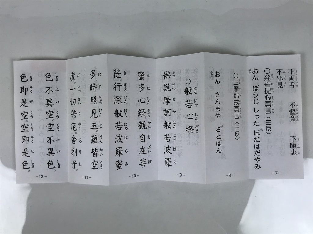 Japanese Buddhist Sutra Book Vtg Butsuzen Gongyo Shidai Blue Floral Paper BA826
