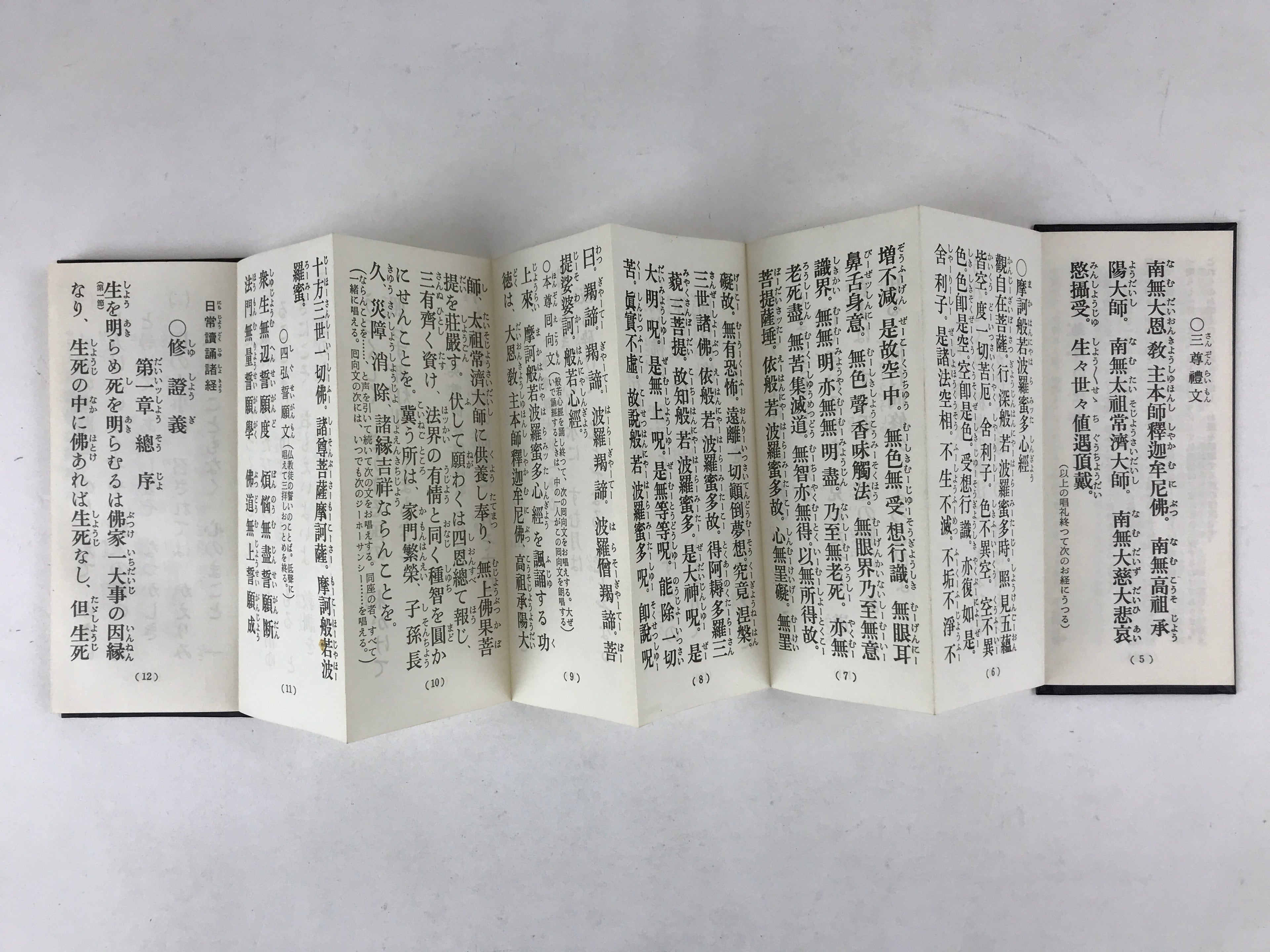 Japanese Buddhist Sutra Book Vtg Gongyo Seiten Kyo Soto Zen School Black BA225