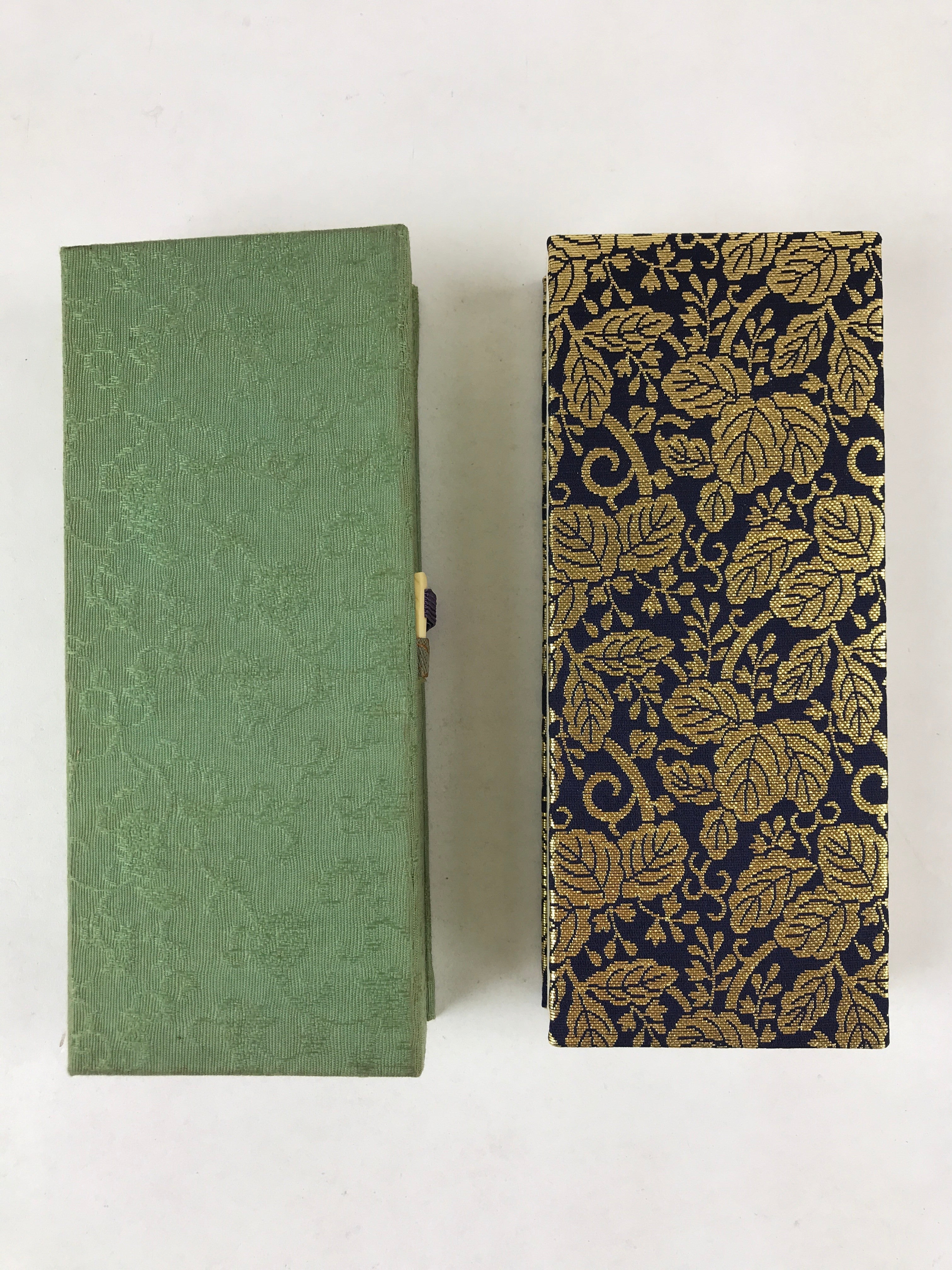 Japanese Buddhist Sutra Book Vtg Gongyo Seiten With Cover Blue Gold BA226