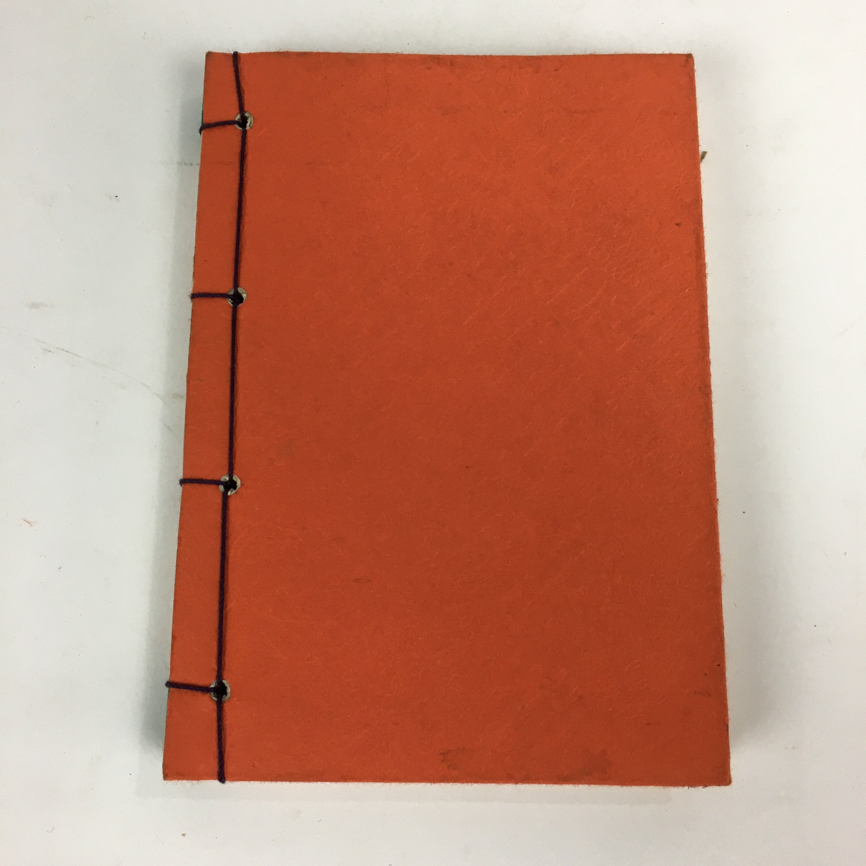 Japanese Buddhist Sutra Book Vtg Paper Jodo shinshu Zaike Gongyo-Shu Orange BU485