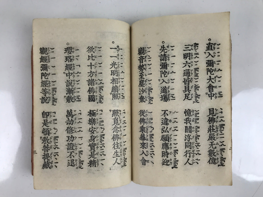 Japanese Buddhist Sutra Book Zaike Gongyoshu Vtg Jodo Shinshu Red BA478