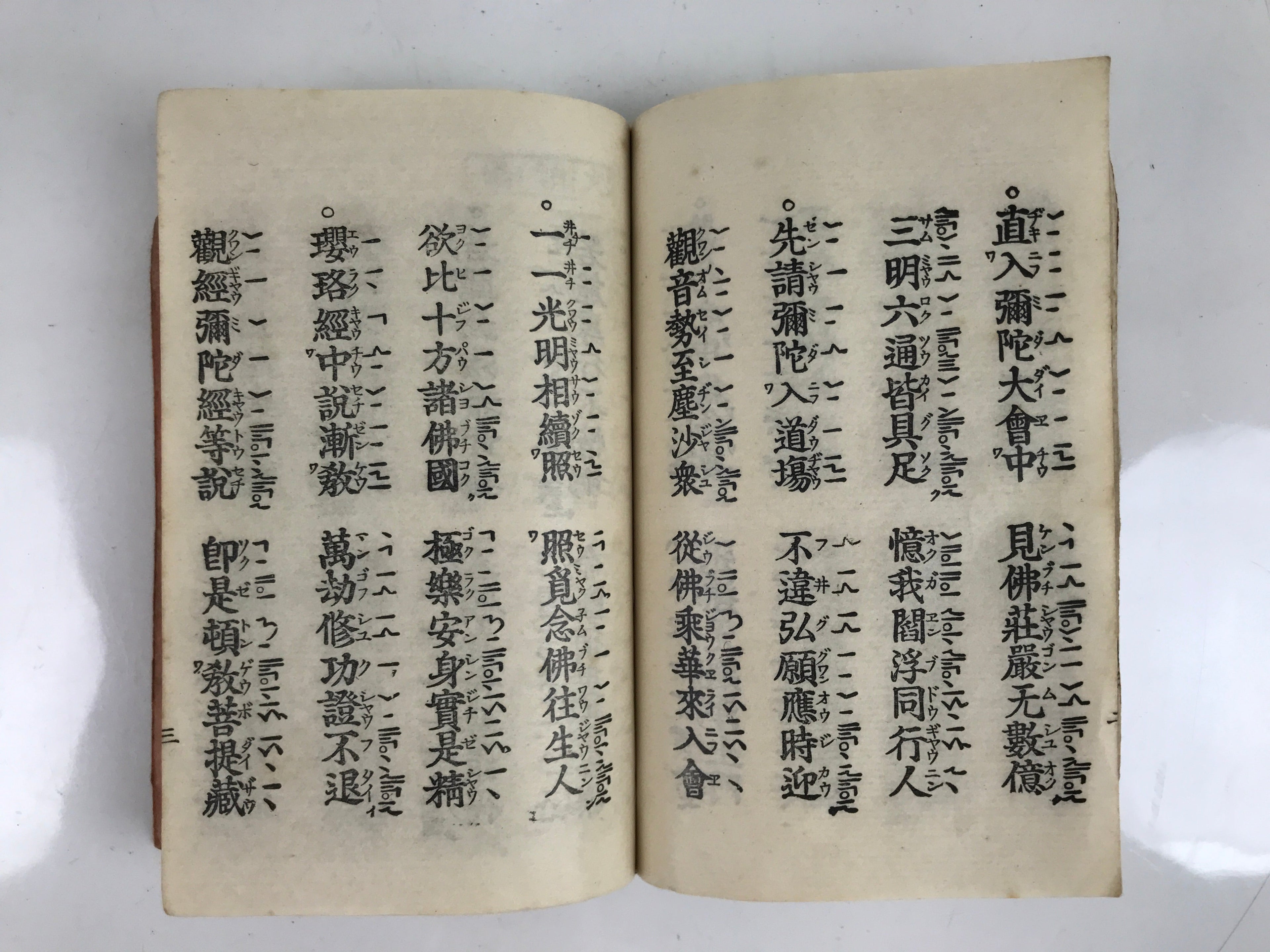 Japanese Buddhist Sutra Book Zaike Gongyoshu Vtg Jodo Shinshu Red BA478