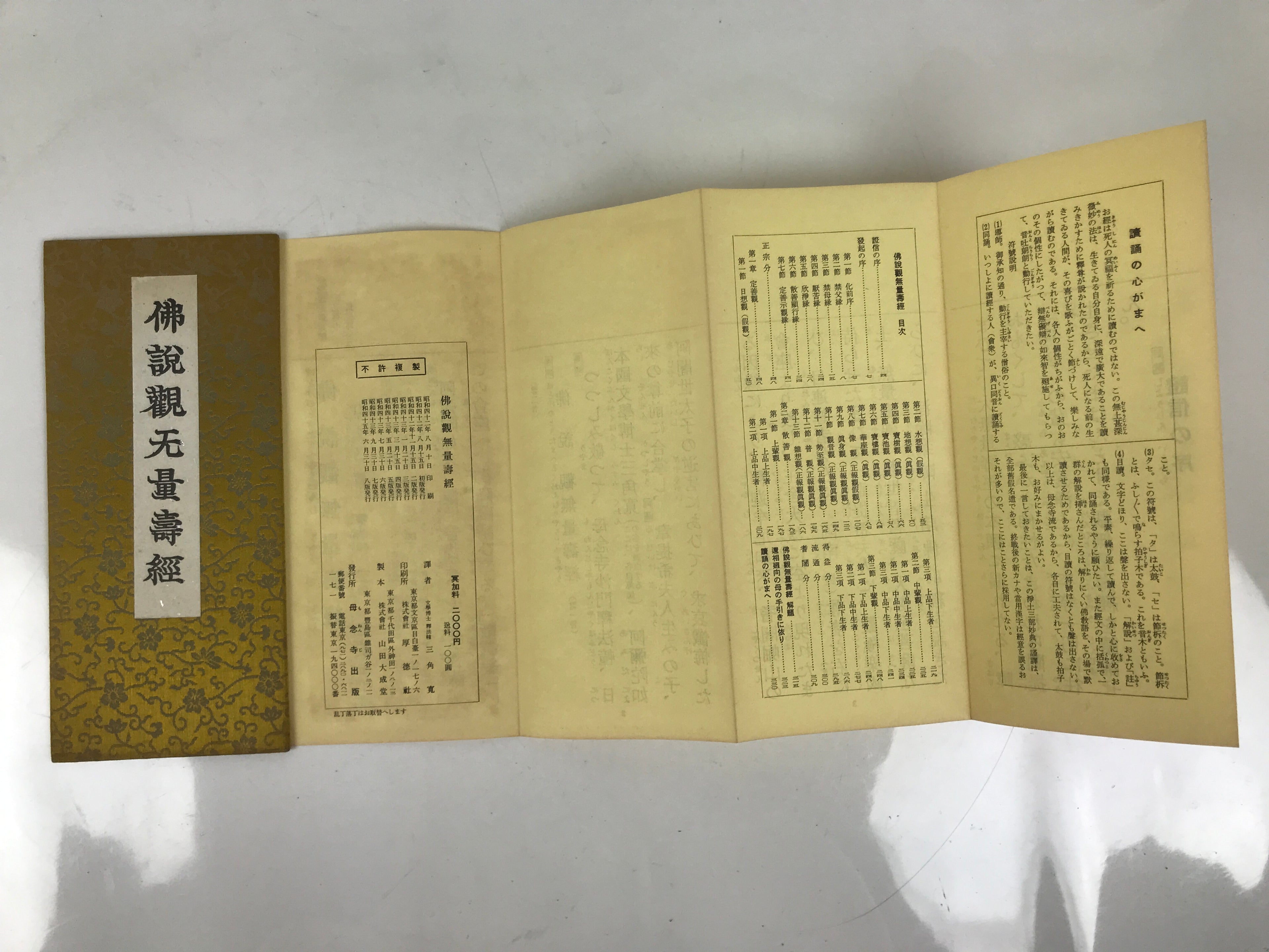 Japanese Buddhist Sutra Explanation Book Vtg Kanmuryojukyo BA629