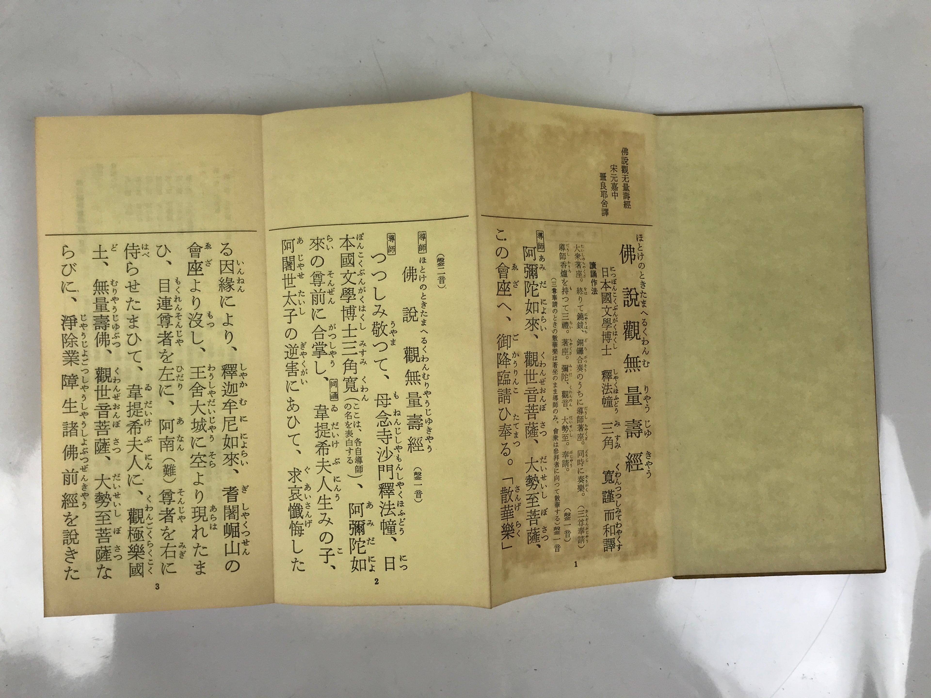Japanese Buddhist Sutra Explanation Book Vtg Kanmuryojukyo BA629