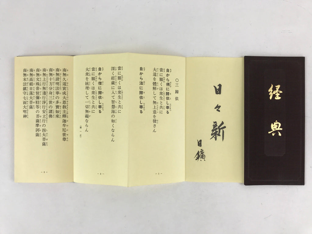 Japanese Buddhist Sutra Prayer Book Paper Vtg Risshou Kouseikai Brown BA80
