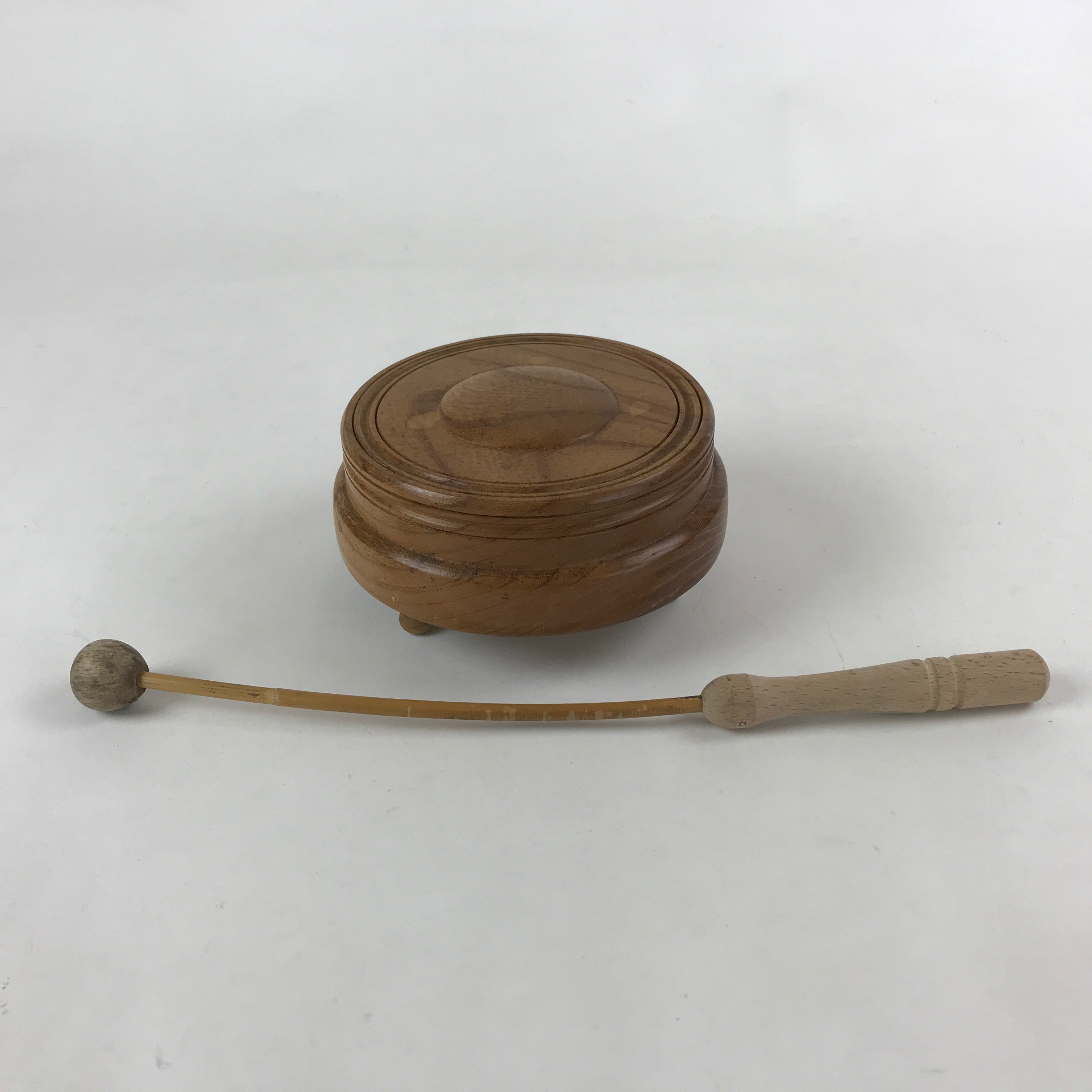 Japanese Buddhist Wood Block Percussion Instrument Vtg Mokusho Drum BA Online Shop Authentic