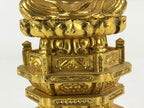 Japanese Buddhist Wood Statue Shaka Nyorai Vtg Altar Fiting Gold Lacquer BA170