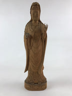 Japanese Buddhist Wooden Carved Kannon Bosatsu Statue Vtg Flask Right Hand BD915