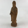 Japanese Buddhist Wooden Carved Kannon Bosatsu Statue Vtg Flask Right Hand BD915