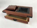 Japanese Buddhist Wooden Incense Storage Box Burner Vtg Koro Iron Ashtray T348