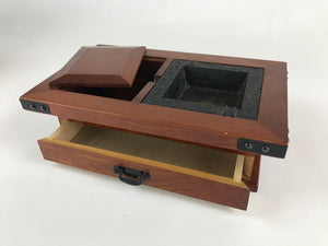 Japanese Buddhist Wooden Incense Storage Box Burner Vtg Koro Iron