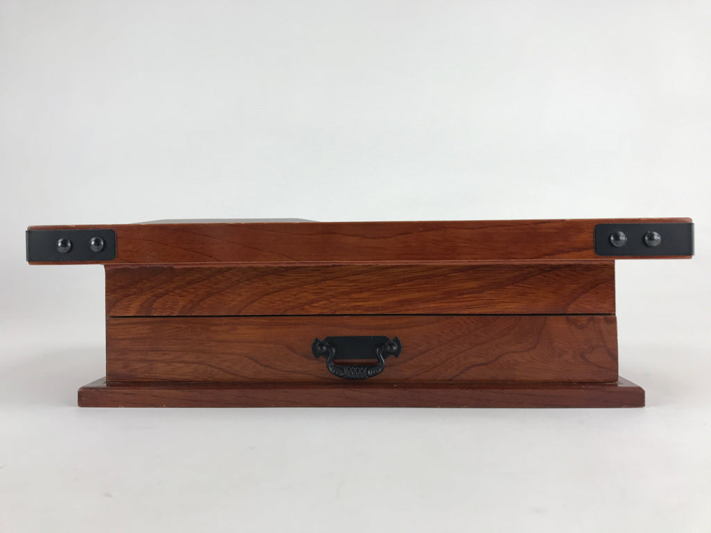 Japanese Buddhist Wooden Incense Storage Box Burner Vtg Koro Iron Ashtray T348
