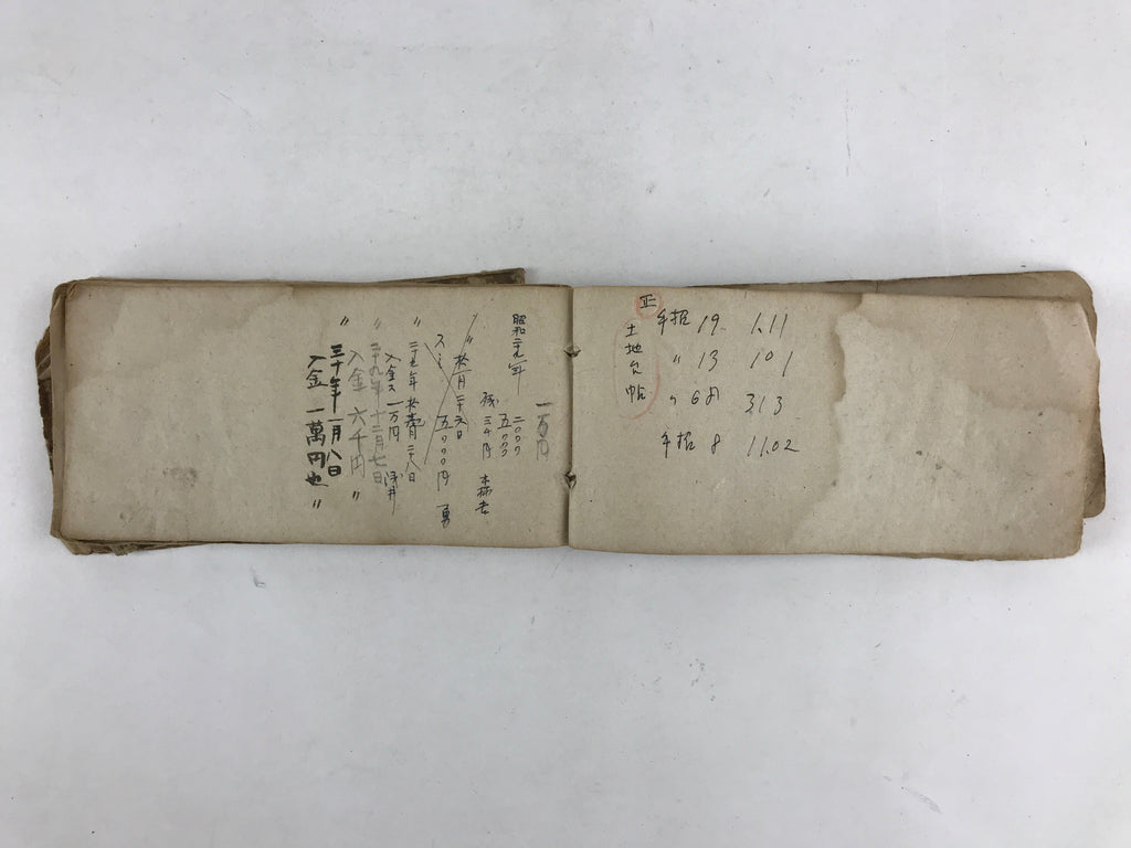 Japanese Business Ledger Book Daifuku Vtg Paper Shop Names Price Brown P341
