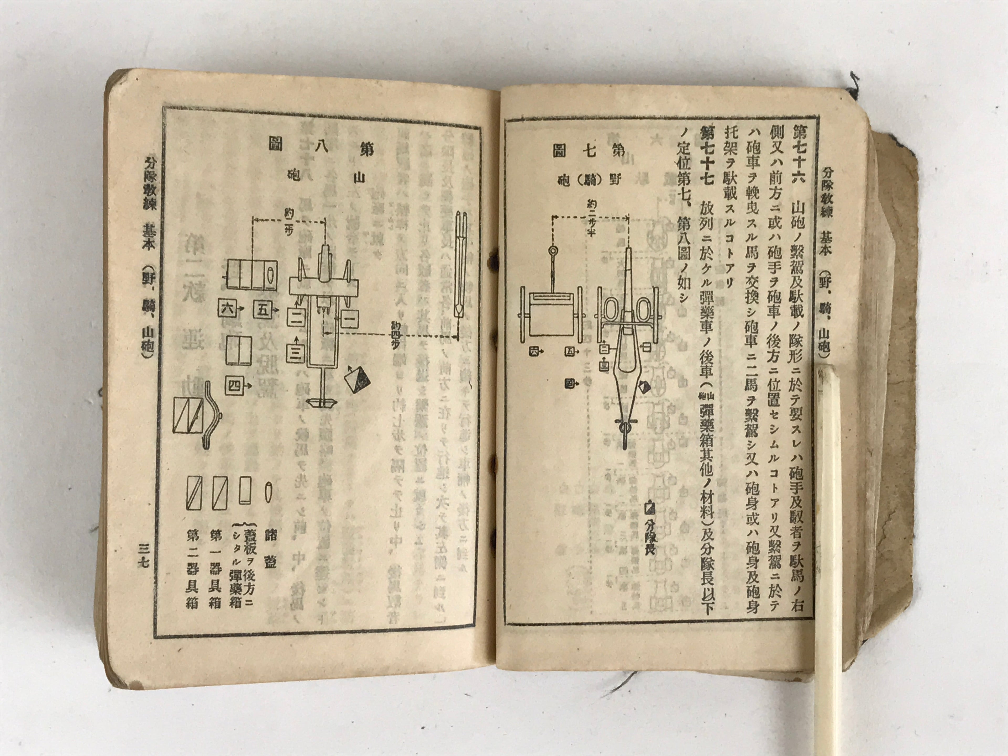 Japanese C1930 Military Instruction Japanese Army No. 2 Hohei Soten Artillery Ma