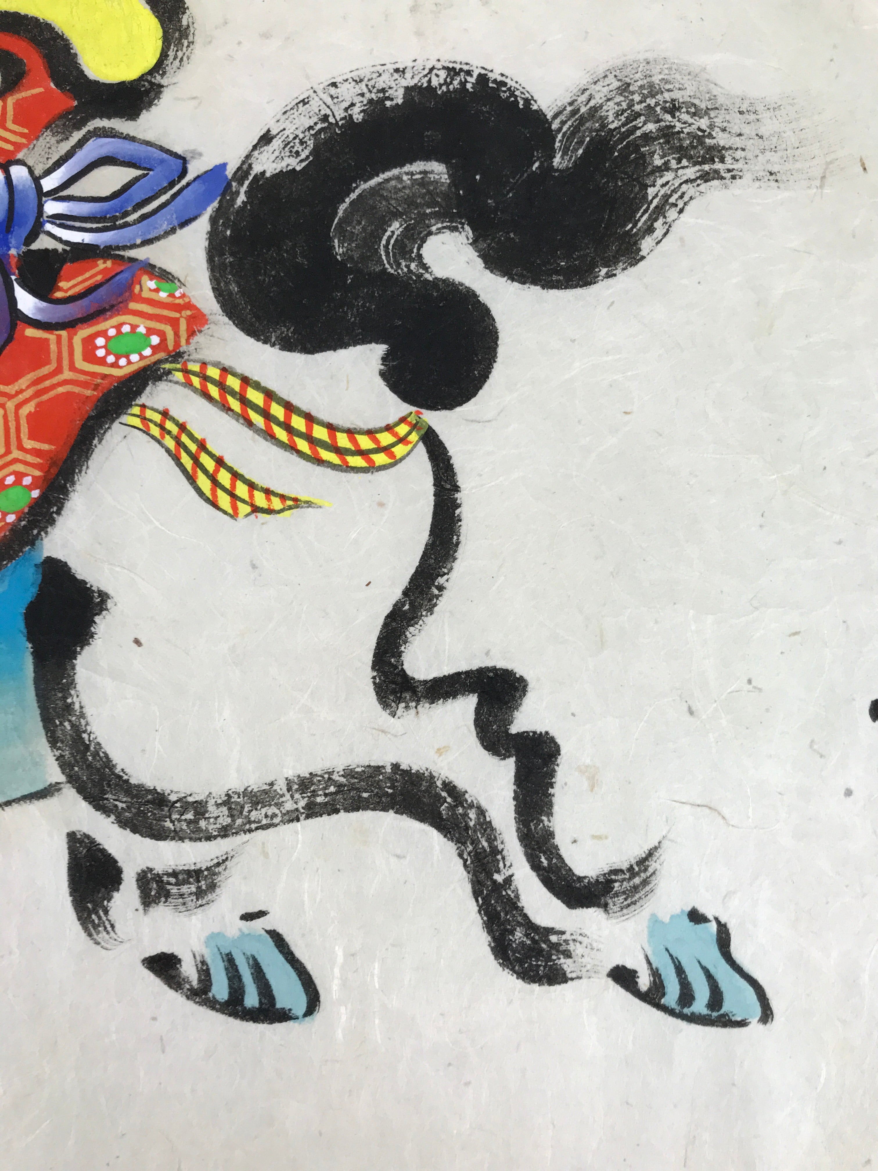 Japanese Calligraphy Painting Horse Vtg Wish Fulfillment Paper Ema FL368