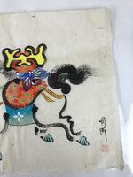 Japanese Calligraphy Painting Horse Vtg Wish Fulfillment Paper Ema FL368
