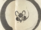 Japanese Calligraphy Reproduction Fukuju Mouse Okada Kido Chagake Kakejiku FL257