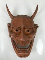 Japanese Carved Brushed Lacquer Wooden Noh Mask Hannya Vtg Angry Demon OM65