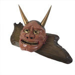 Japanese Carved Lacquered Wood Noh Mask Hannya Vtg Angry Demon Wall Hanging OM51