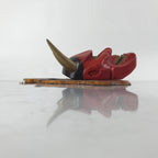 Japanese Carved Lacquered Wood Noh Mask Hannya Vtg Angry Demon Wall Hanging OM53