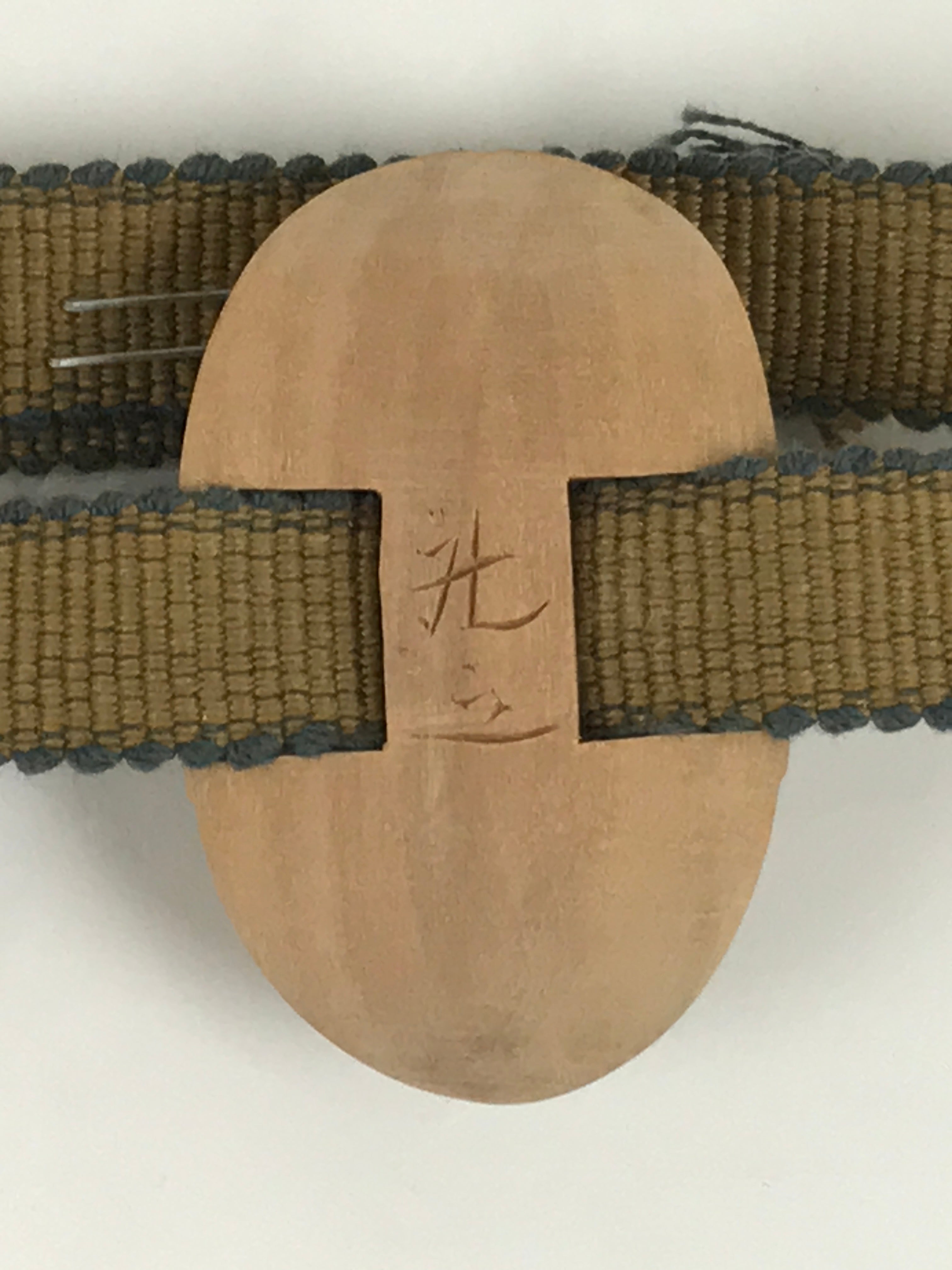 Japanese Carved Noh Mask Obidome Vtg Netsuke Sandalwood Young Girl Koomote SP1