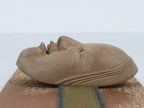 Japanese Carved Noh Mask Obidome Vtg Netsuke Sandalwood Young Girl Koomote SP1