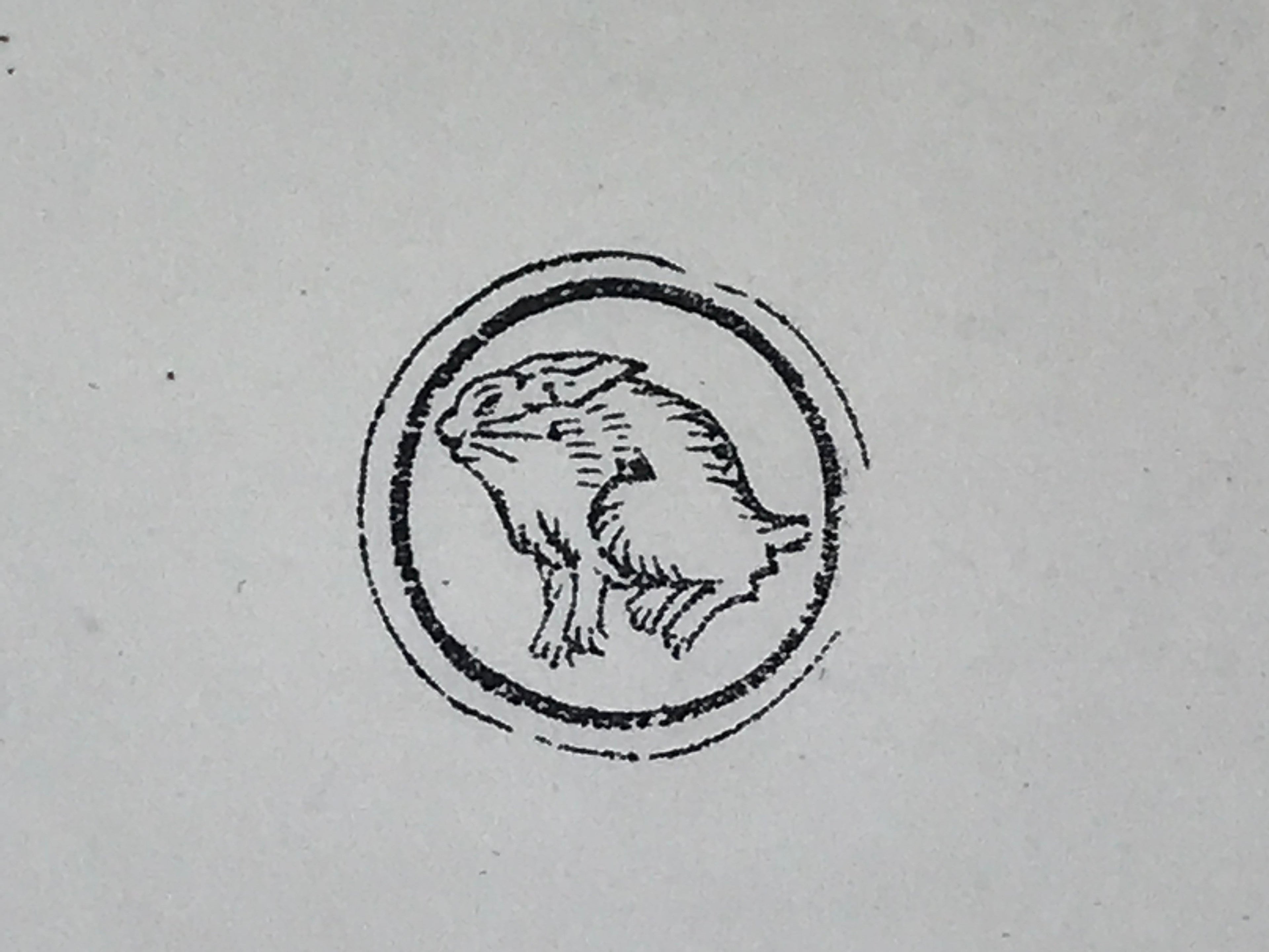 Japanese Carved Rubber Stamp Hare Rabbit Vtg Sponge Base Stationary HS185