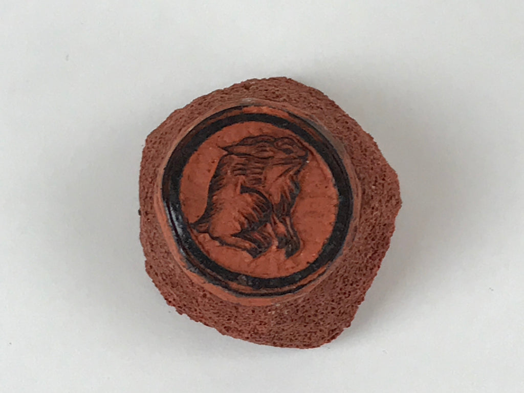 Japanese Carved Rubber Stamp Hare Rabbit Vtg Sponge Base Stationary HS186