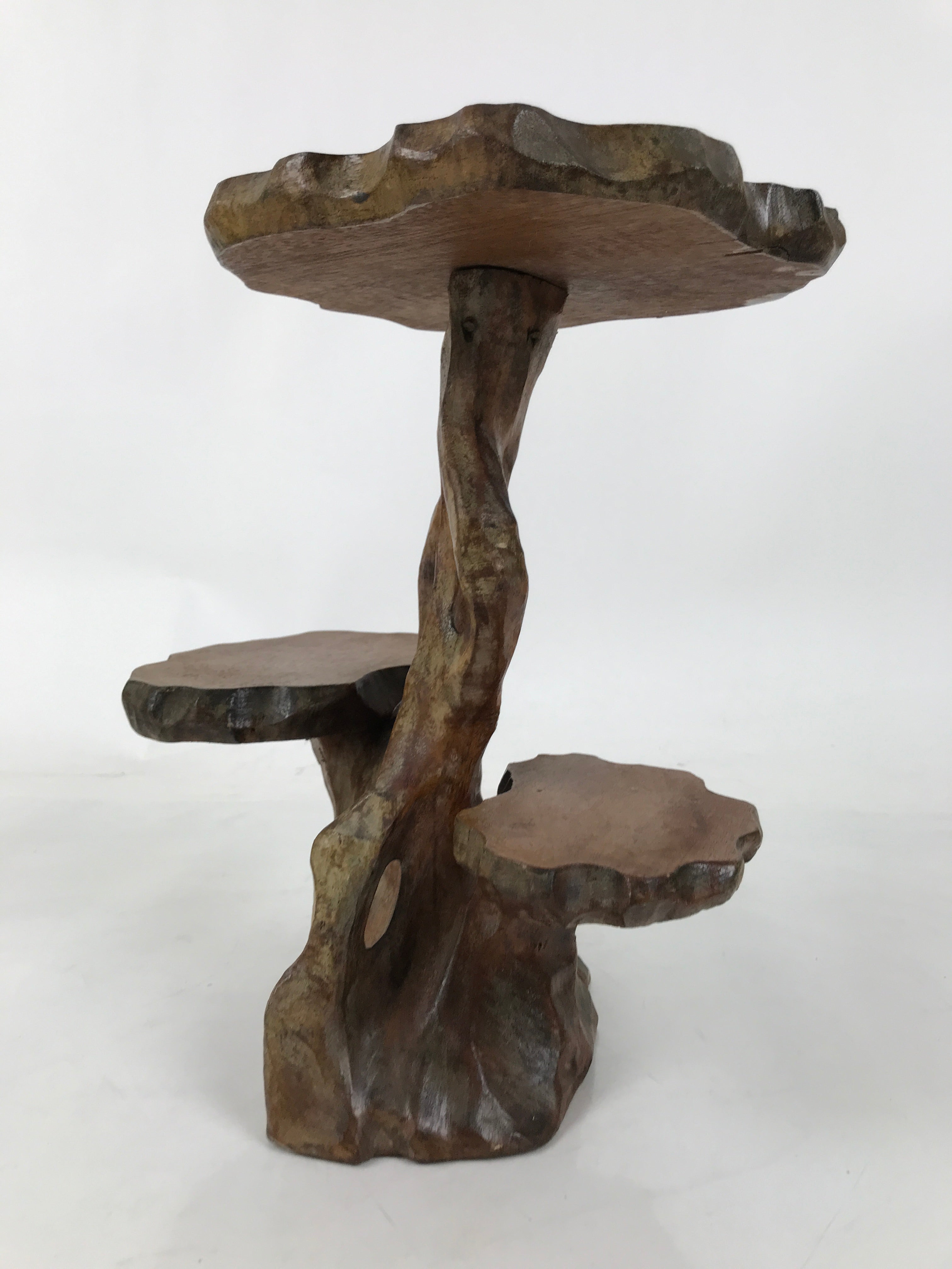 Japanese Carved Wood Flower Vase Stand Kadai Board Shelf Ikebana Bonsai WT556