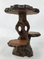 Japanese Carved Wood Flower Vase Stand Kadai Board Shelf Ikebana Bonsai WT556