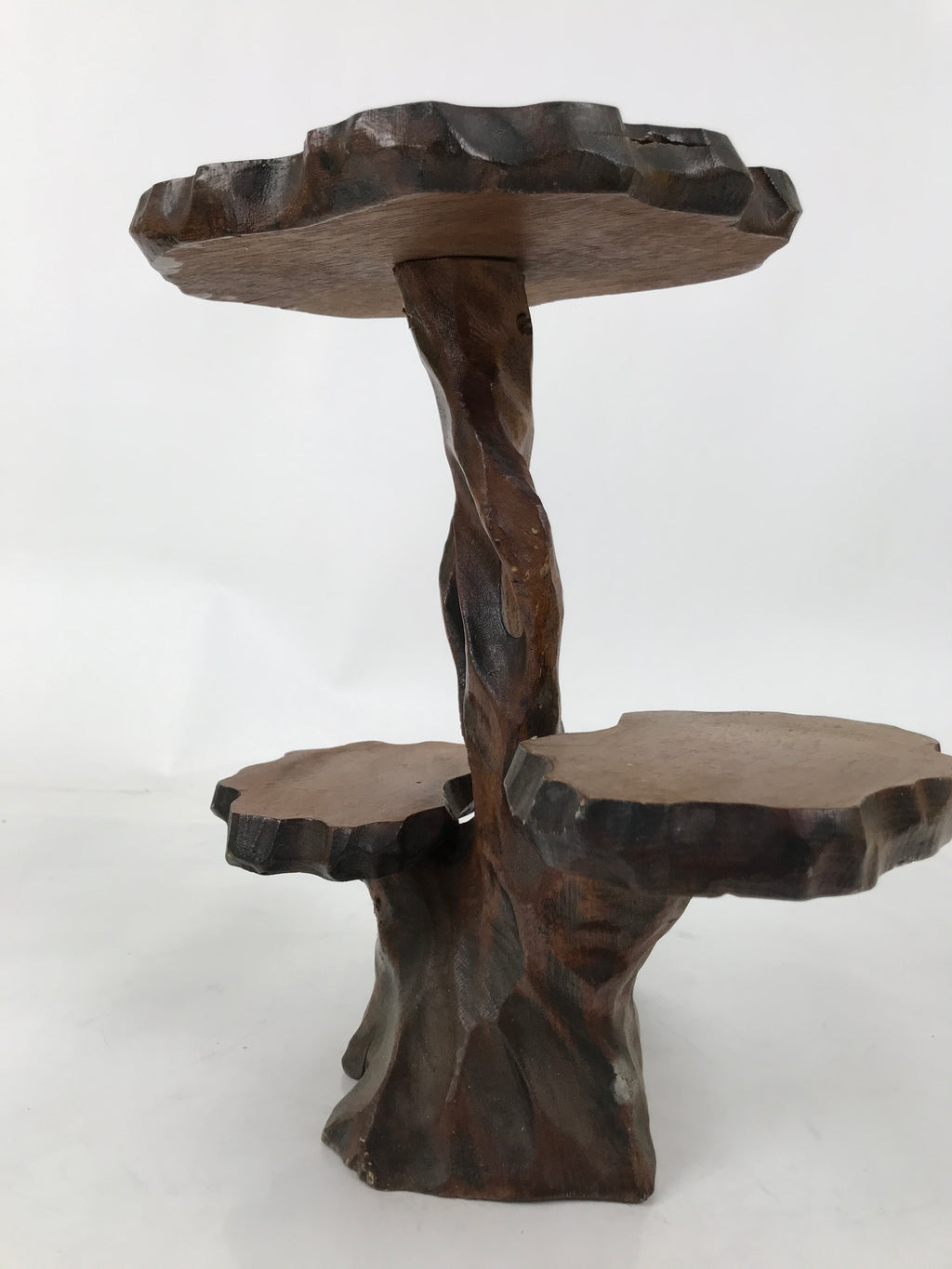 Japanese Carved Wood Flower Vase Stand Kadai Board Shelf Ikebana Bonsai WT556