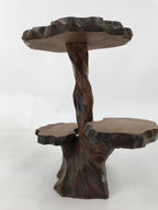Japanese Carved Wood Flower Vase Stand Kadai Board Shelf Ikebana Bonsai WT556