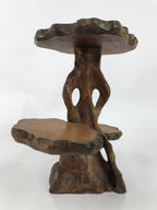 Japanese Carved Wood Flower Vase Stand Kadai Board Shelf Ikebana Bonsai WT556