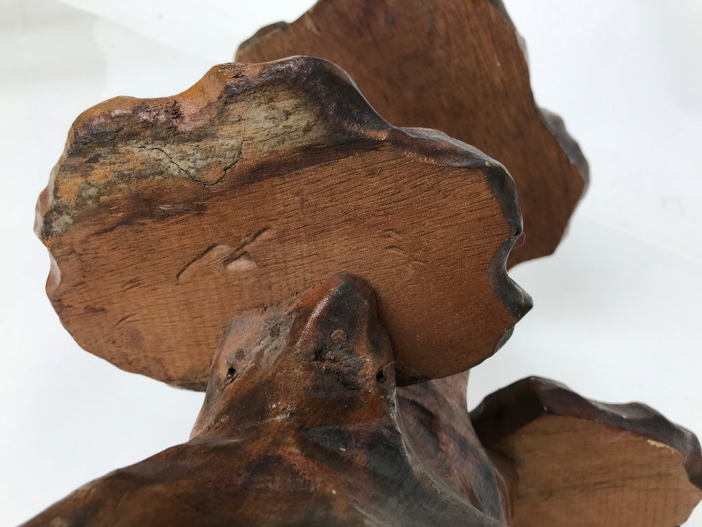 Japanese Carved Wood Flower Vase Stand Kadai Board Shelf Ikebana Bonsai WT556