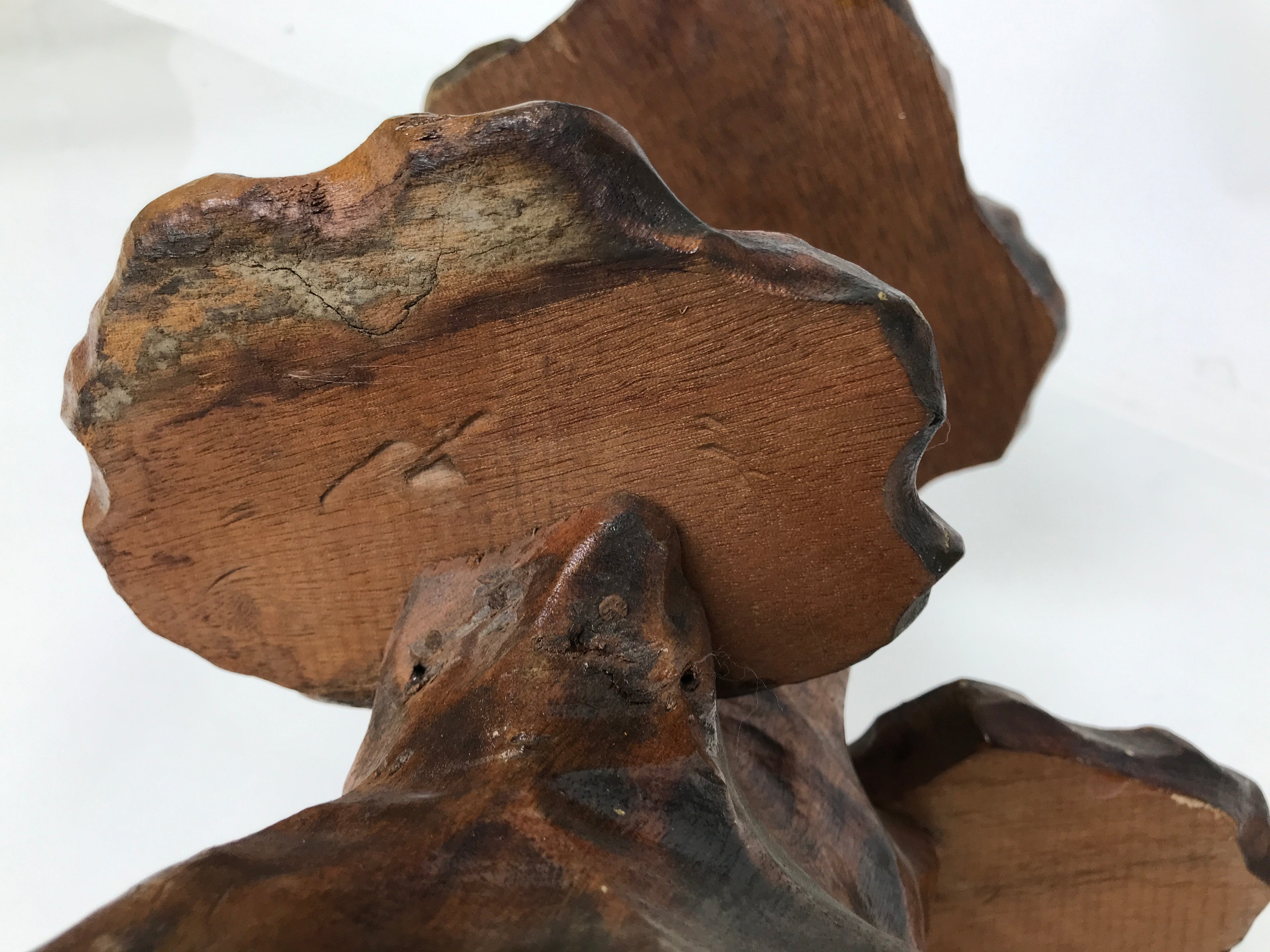Japanese Carved Wood Flower Vase Stand Kadai Board Shelf Ikebana Bonsai WT556