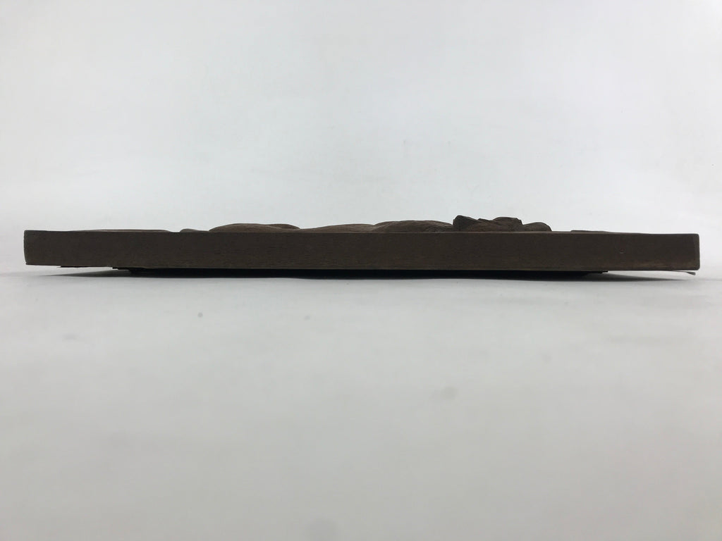 Japanese Carved Wood Hanging Great Tiger Picture Vtg Zodiac Animal Lion FR19