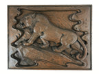 Japanese Carved Wood Hanging Great Tiger Picture Vtg Zodiac Animal Lion FR19