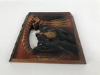Japanese Carved Wooden Ainu Man Wall Hanging Vtg Nipopo Hokkaido Brown AB111