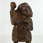 Japanese Carved Wooden Ainu Old Man Statue Vtg Okimono Hokkaido Brown AB114